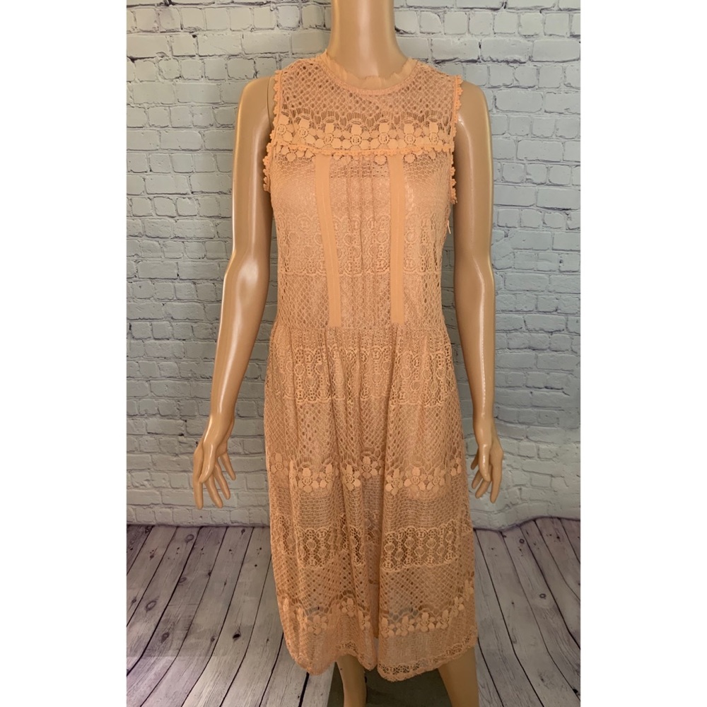 Xhilaration Maxi dress NWT Peach colored boho Lace Dress size small boho